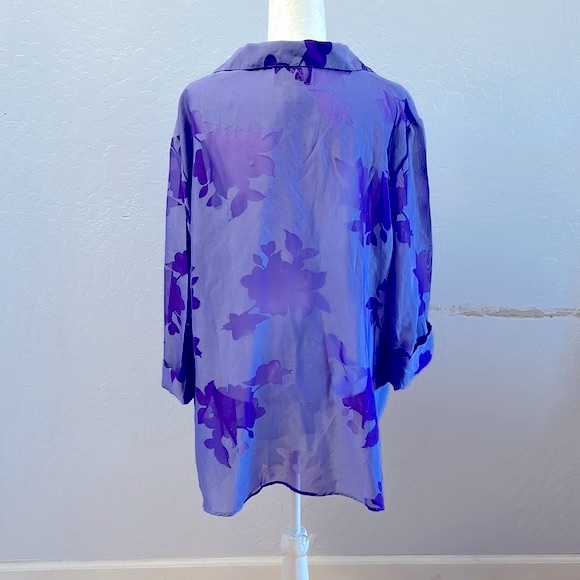 Options by Delta Burke Purple Florals Printed - Picture 3 of 6